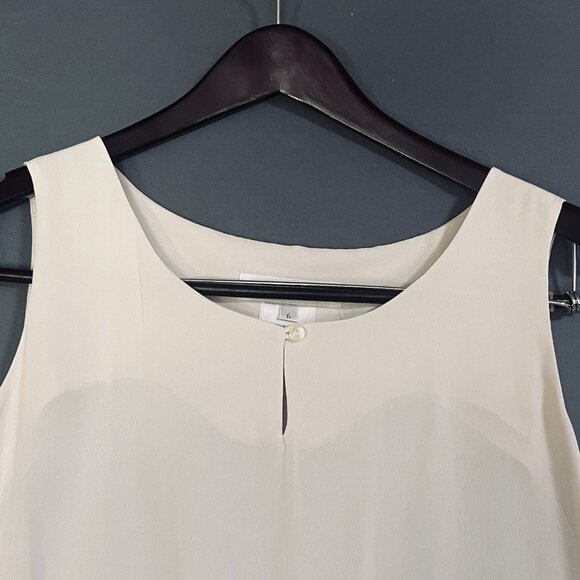 Jones New York Ivory Keyhole Relaxed Bateau Blouse Women’s Size 6 - Picture 3 of 8